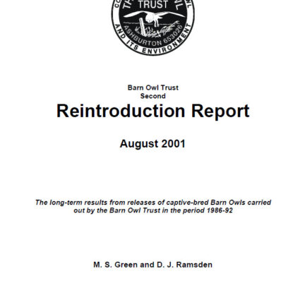 Reintroduction report 2001 front page