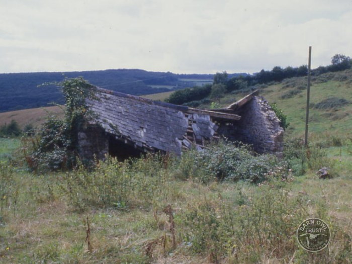 Collapsed barn