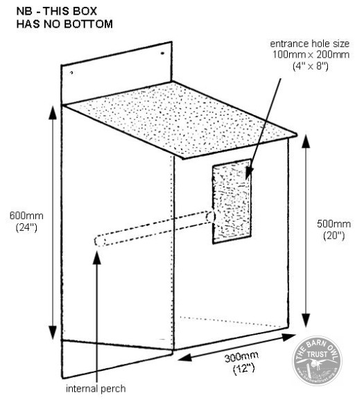 Aviaries Roost Box Diagram - The Barn Owl Trust Aviaries Roost Box Diagram - The Barn Owl Trust